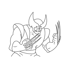 Angry Wolverine Free Coloring Page for Kids