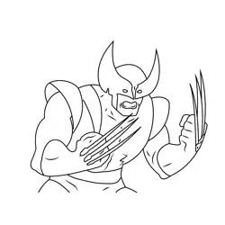 Angry Wolverine Free Coloring Page for Kids