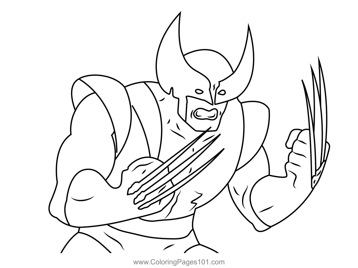 Angry Wolverine Coloring Page for Kids - Free X-Men Printable Coloring