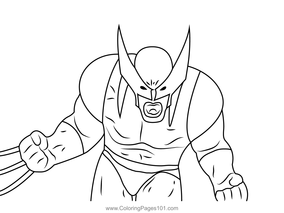 Violent Wolverine Coloring Page for Kids - Free X-Men Printable