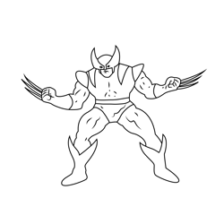 Wolverine Show His Power Free Coloring Page for Kids