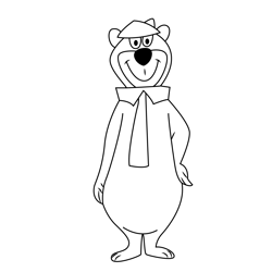 Cute Yogi Bear Free Coloring Page for Kids