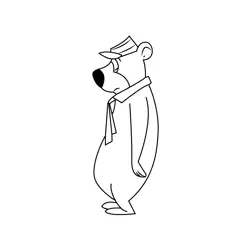Sad Yogi Bear Free Coloring Page for Kids
