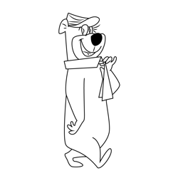 Yogi Bear Walking Free Coloring Page for Kids