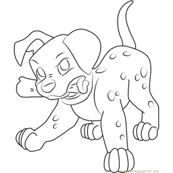Angry Dalmatian Puppy Free Coloring Page for Kids