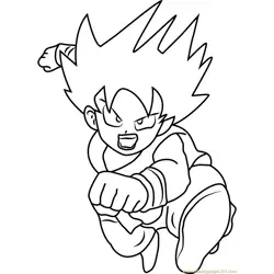 Attacking Goku Free Coloring Page for Kids