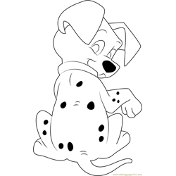 Black spotted Dalmatian Free Coloring Page for Kids