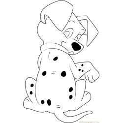 Black spotted Dalmatian Free Coloring Page for Kids