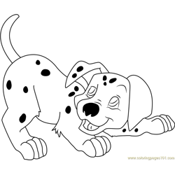 Cute Dalmatian Puppy Free Coloring Page for Kids