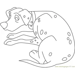 Dalmatian Sitting Free Coloring Page for Kids