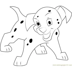 Dalmatian says Hello Free Coloring Page for Kids