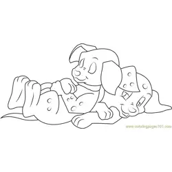 Sleeping Dalmatian Free Coloring Page for Kids