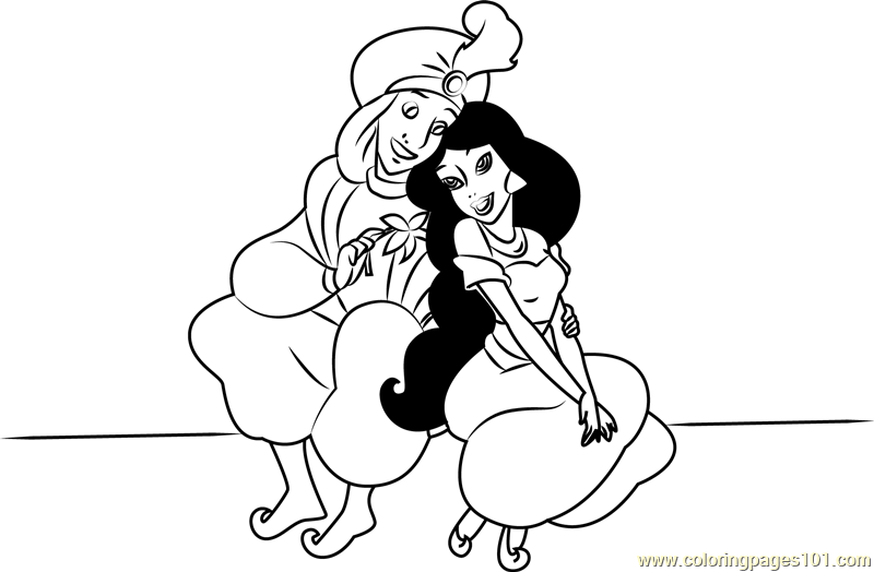 Aladdin and Jasmine Sitting Together