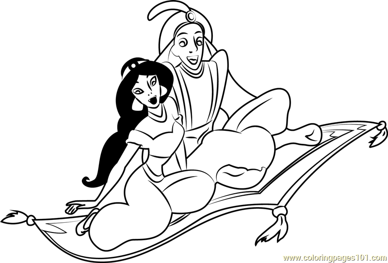 Aladdin and Jasmine on Carpet