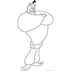 Aladdin Genie Free Coloring Page for Kids