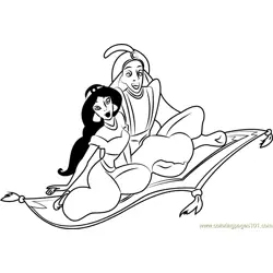 Aladdin and Jasmine on Carpet