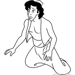 Aladdin get Terrible Free Coloring Page for Kids