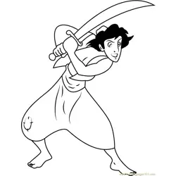 Disney Prince Aladdin Free Coloring Page for Kids