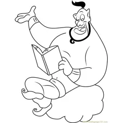Genie Reading Book Free Coloring Page for Kids