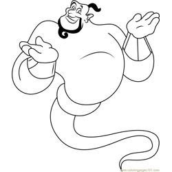 Genie Free Coloring Page for Kids
