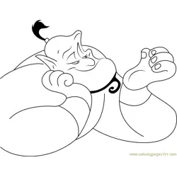 Happy Genie Free Coloring Page for Kids