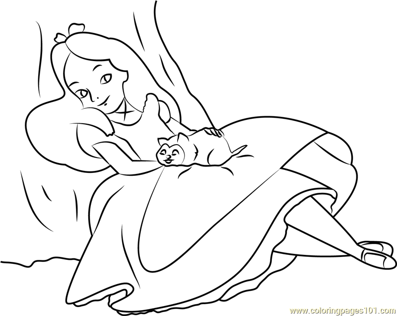 Cheshire Cat sitting on Alice