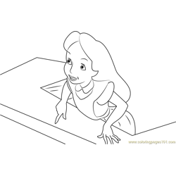 Alice See Up Free Coloring Page for Kids