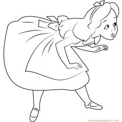 Alice Seeing Somebody Free Coloring Page for Kids