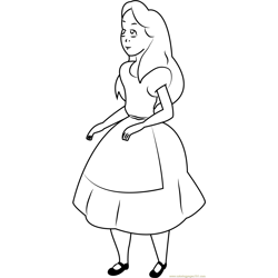 Alice in Wonderland Free Coloring Page for Kids