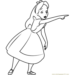 Disney Princess Alice Free Coloring Page for Kids