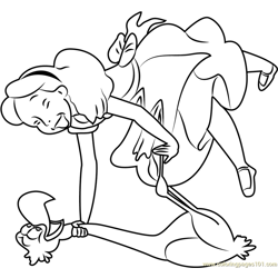 Happy Alice Free Coloring Page for Kids