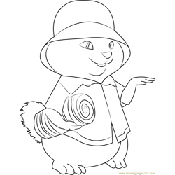 Theodore Alvin and the Chipmunks Free Coloring Page for Kids