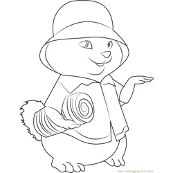 Theodore Alvin and the Chipmunks Free Coloring Page for Kids