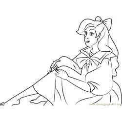 Anastasia Sitting Free Coloring Page for Kids
