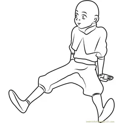 Avatar Aang Thinking Free Coloring Page for Kids