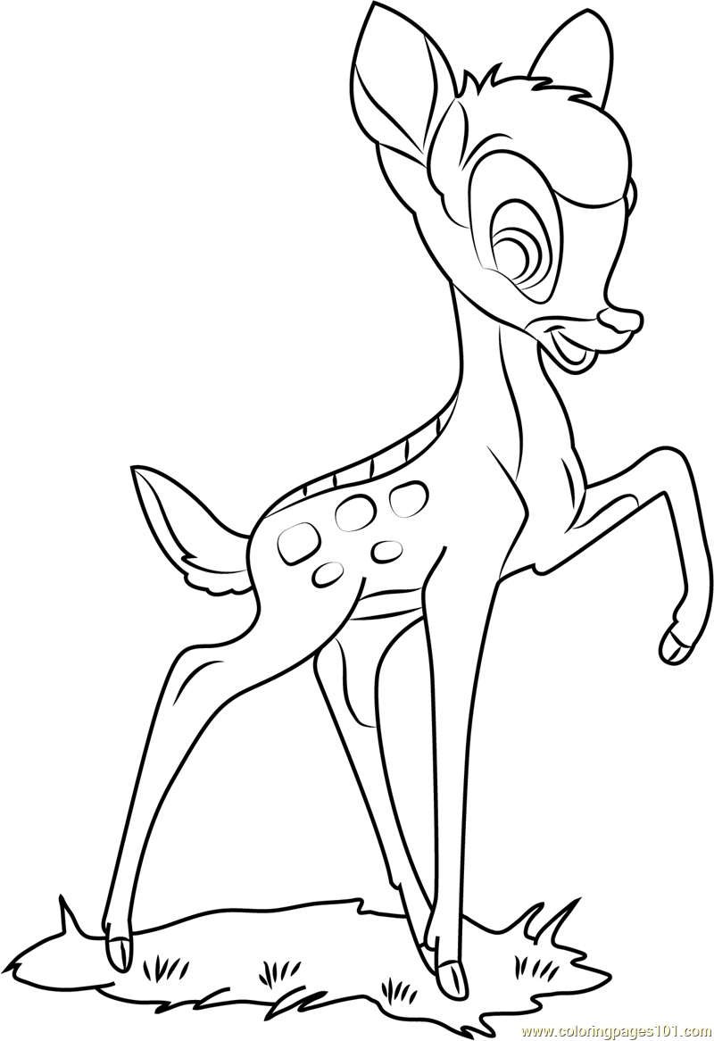 Bambi by Angel Coloring Page for Kids - Free Bambi Printable Coloring