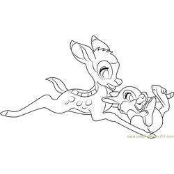 Bambi dibujo Disney Free Coloring Page for Kids