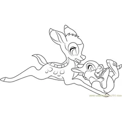 Bambi dibujo Disney Free Coloring Page for Kids
