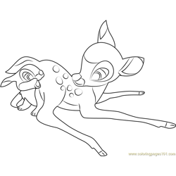 Bambi having So Fun Free Coloring Page for Kids