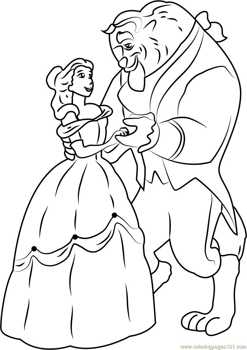 Beauty and the Beast Coloring Page for Kids Free Beauty and the Beast