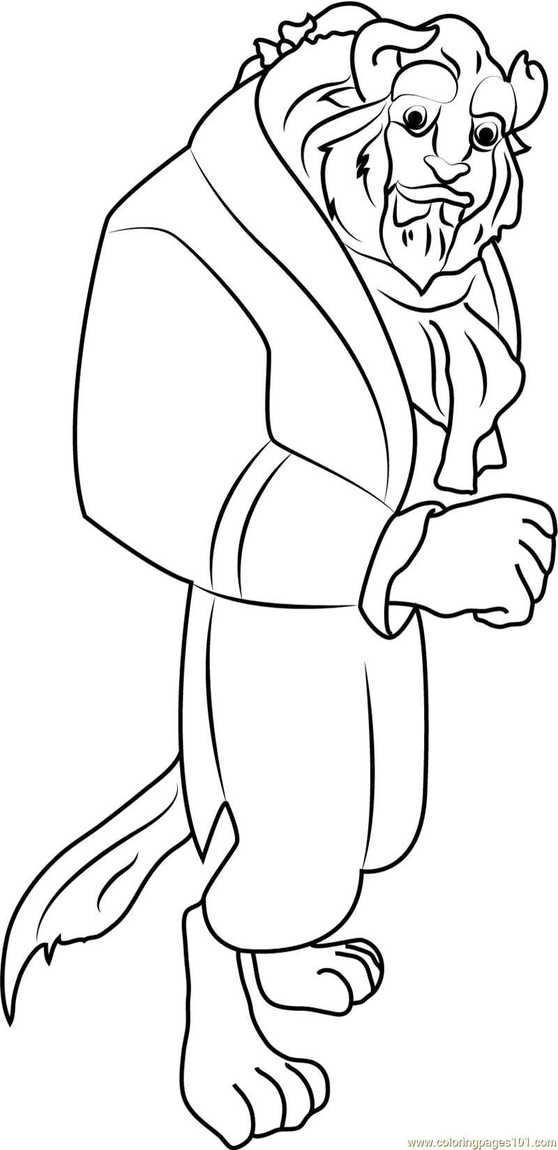 Character Beast Coloring Page for Kids   Free Beauty and the Beast ...