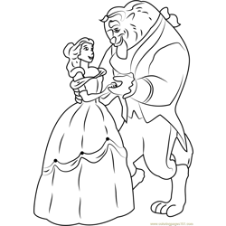 Beauty and the Beast Free Coloring Page for Kids