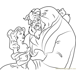 Disney Beast Free Coloring Page for Kids