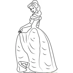Princess Belle Free Coloring Page for Kids
