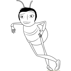 Bee say Hi Free Coloring Page for Kids