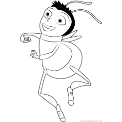 Dancing Bee Free Coloring Page for Kids