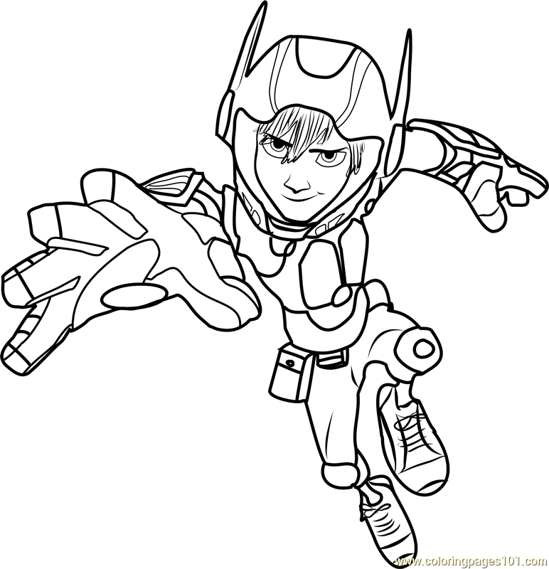 Hiro Action Coloring Page for Kids - Free Big Hero 6 Printable Coloring