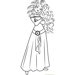 Cute Merida Free Coloring Page for Kids