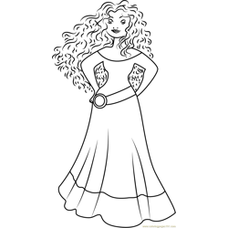 Princess Merida Free Coloring Page for Kids