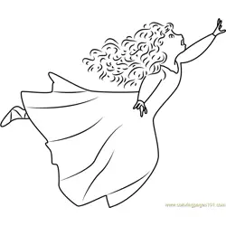 Young Merida Free Coloring Page for Kids